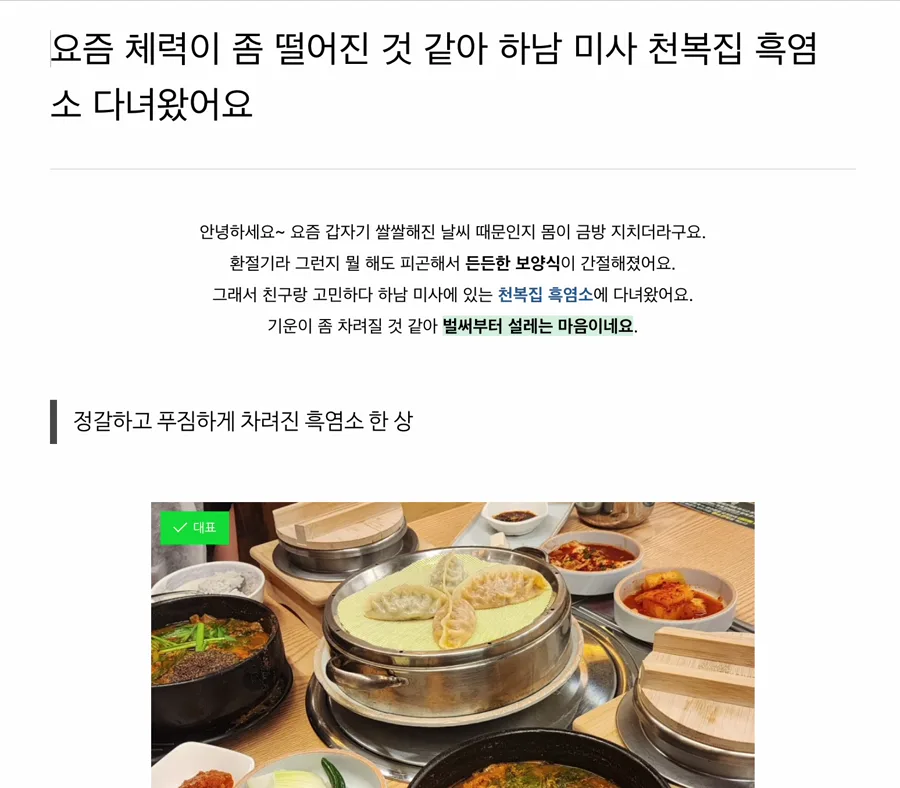 프로그램이 발행한 네이버 블로그 일상글